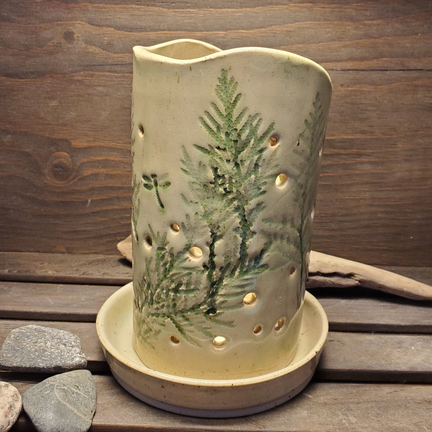Botanical Luminary - Green Cabin Pottery