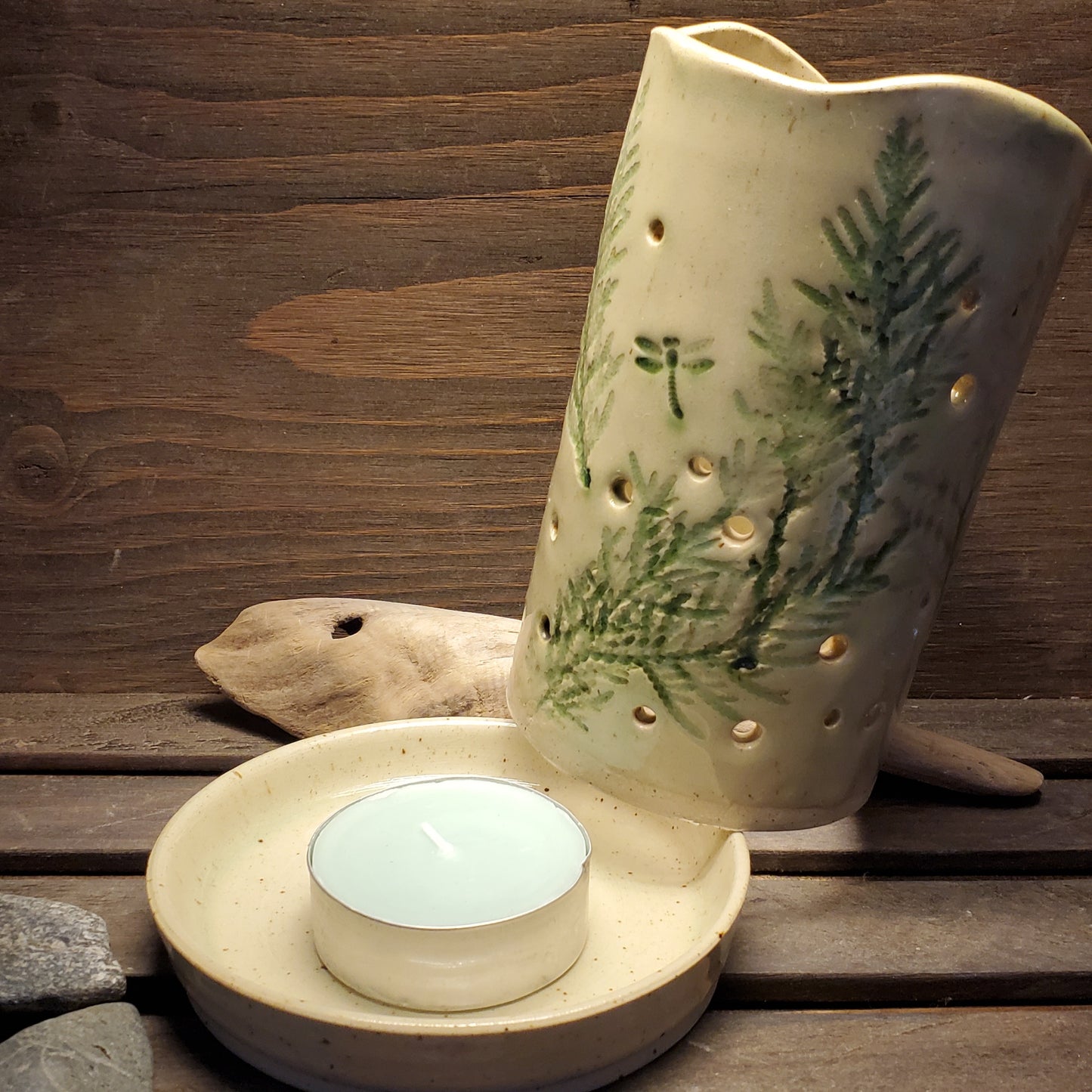 Botanical Luminary - Green Cabin Pottery