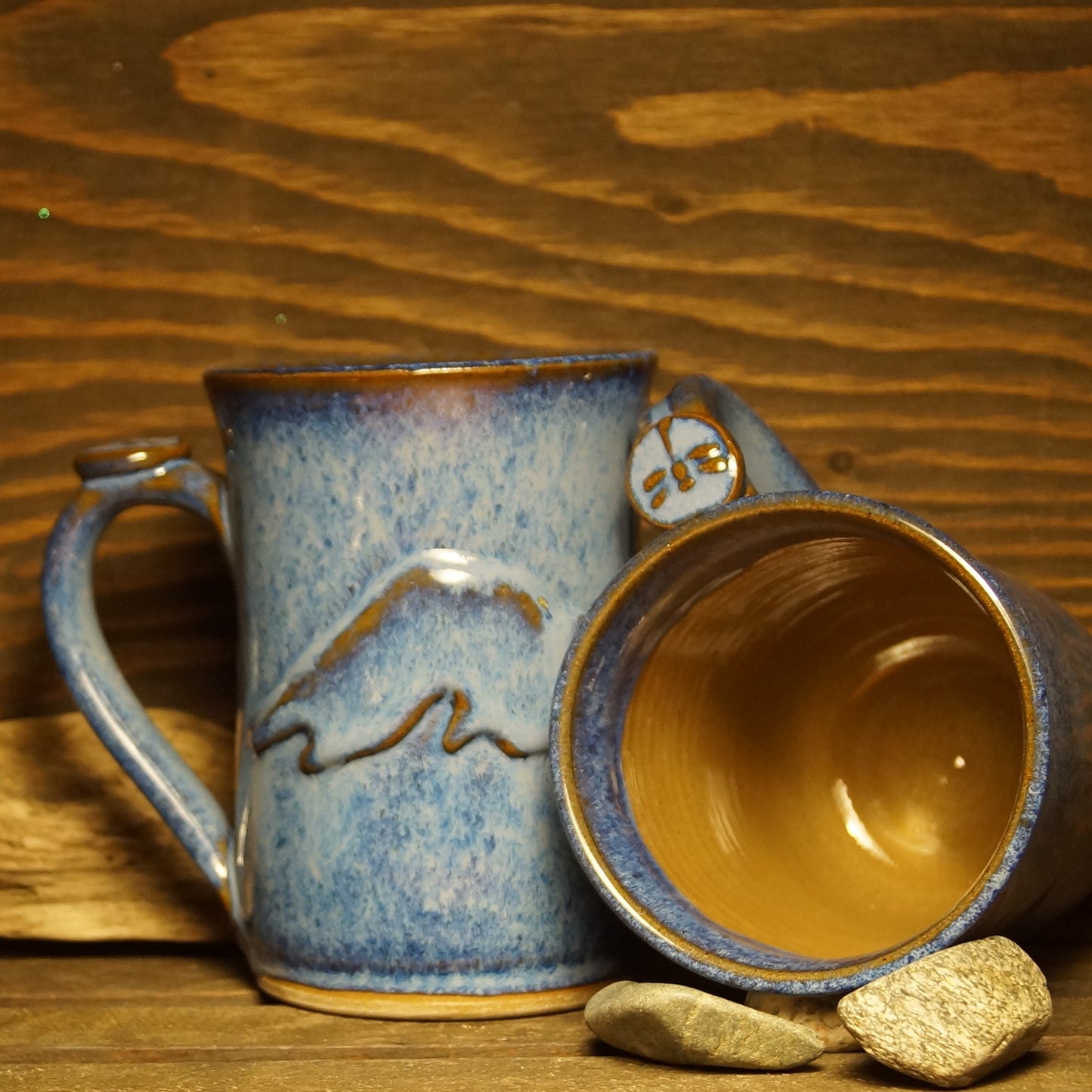 14 oz Lake Superior Mug - Green Cabin Pottery