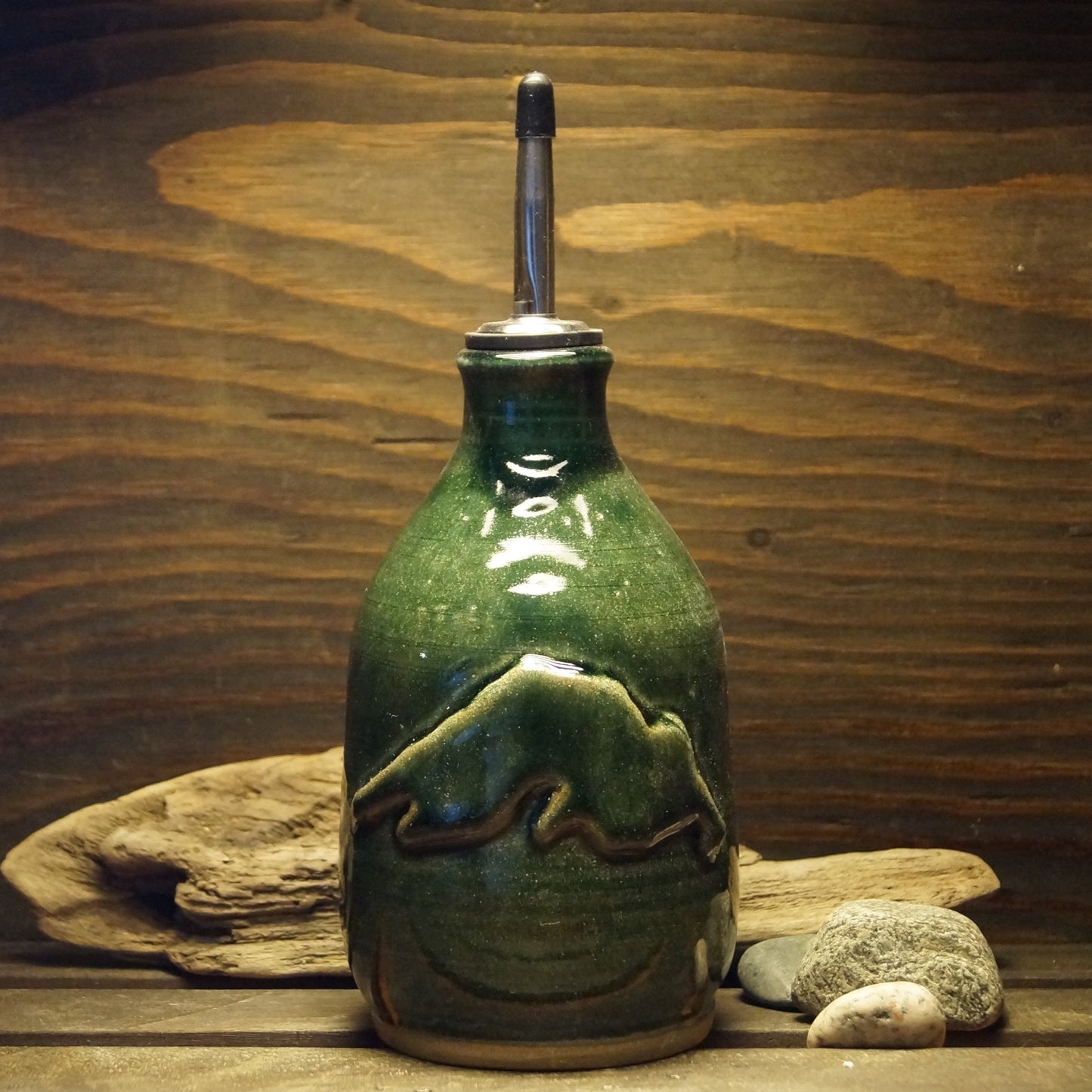 Oil Bottle - Green Cabin Pottery