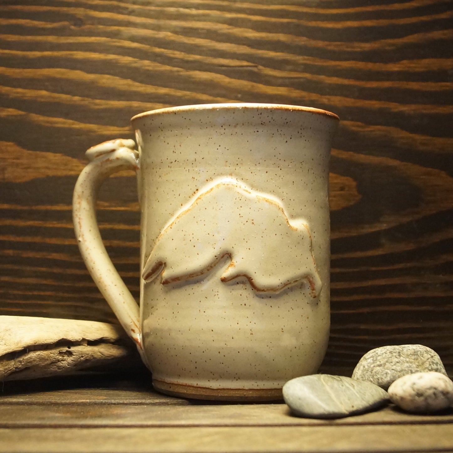 Lake Superior Mug in Red Stoneware - Green Cabin Pottery