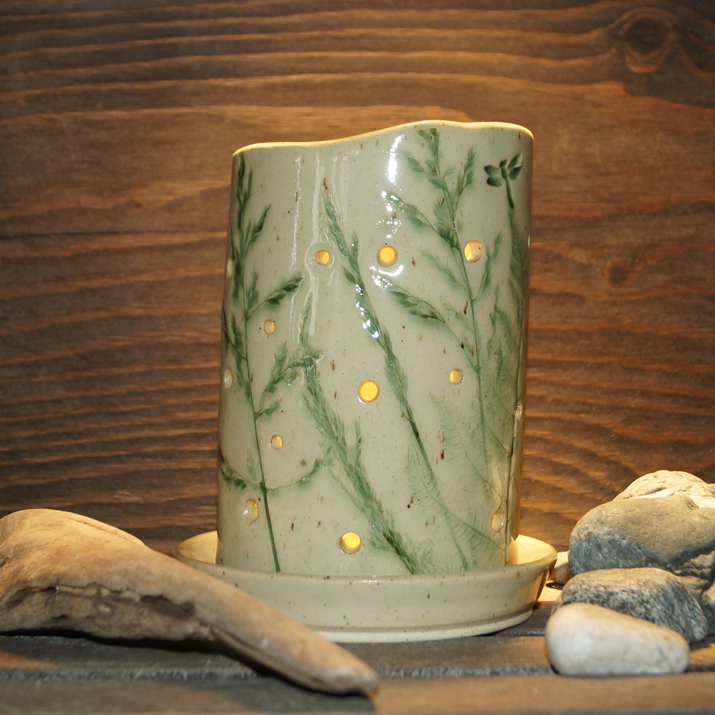 Botanical Luminary - Green Cabin Pottery