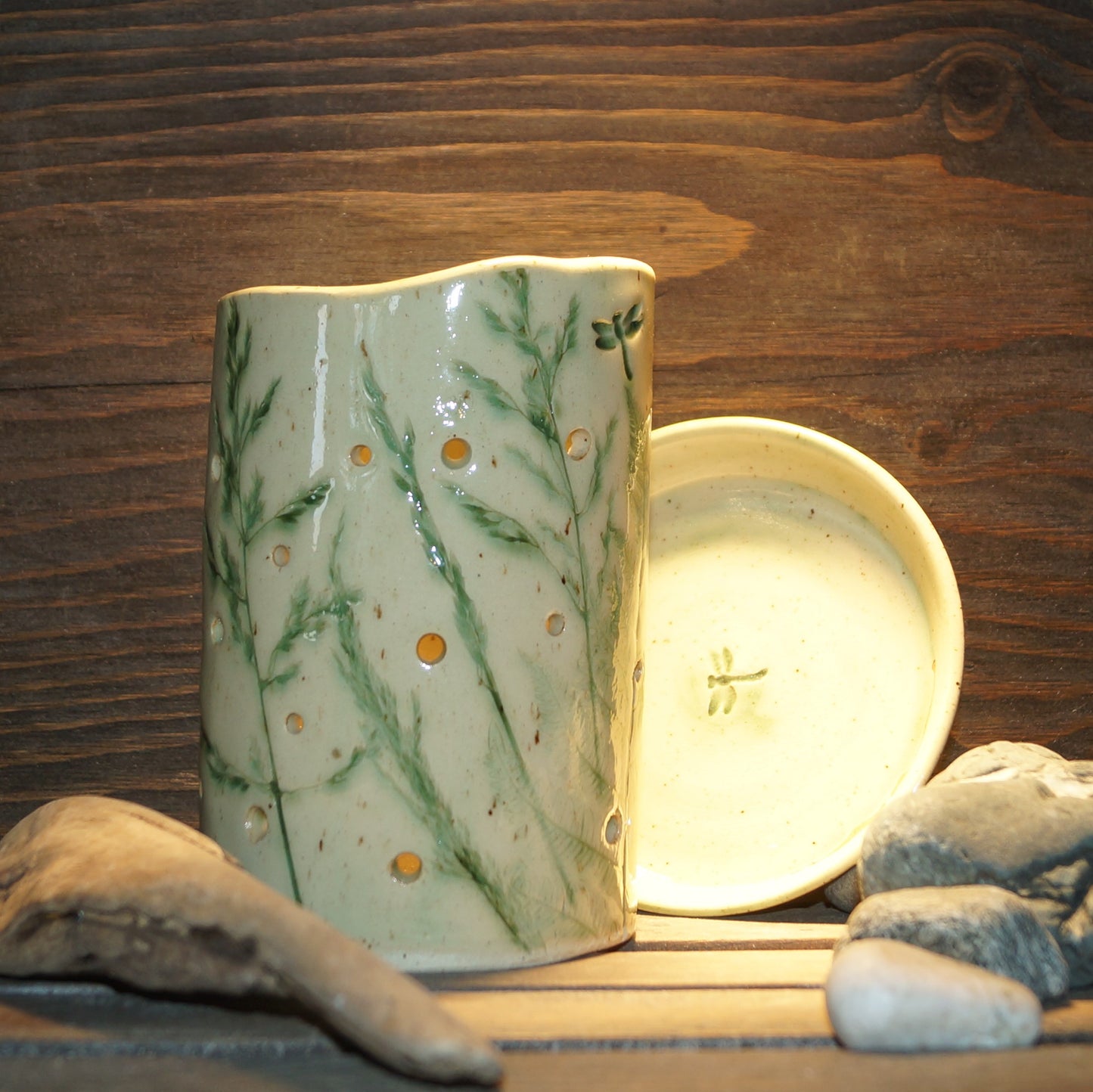 Botanical Luminary - Green Cabin Pottery