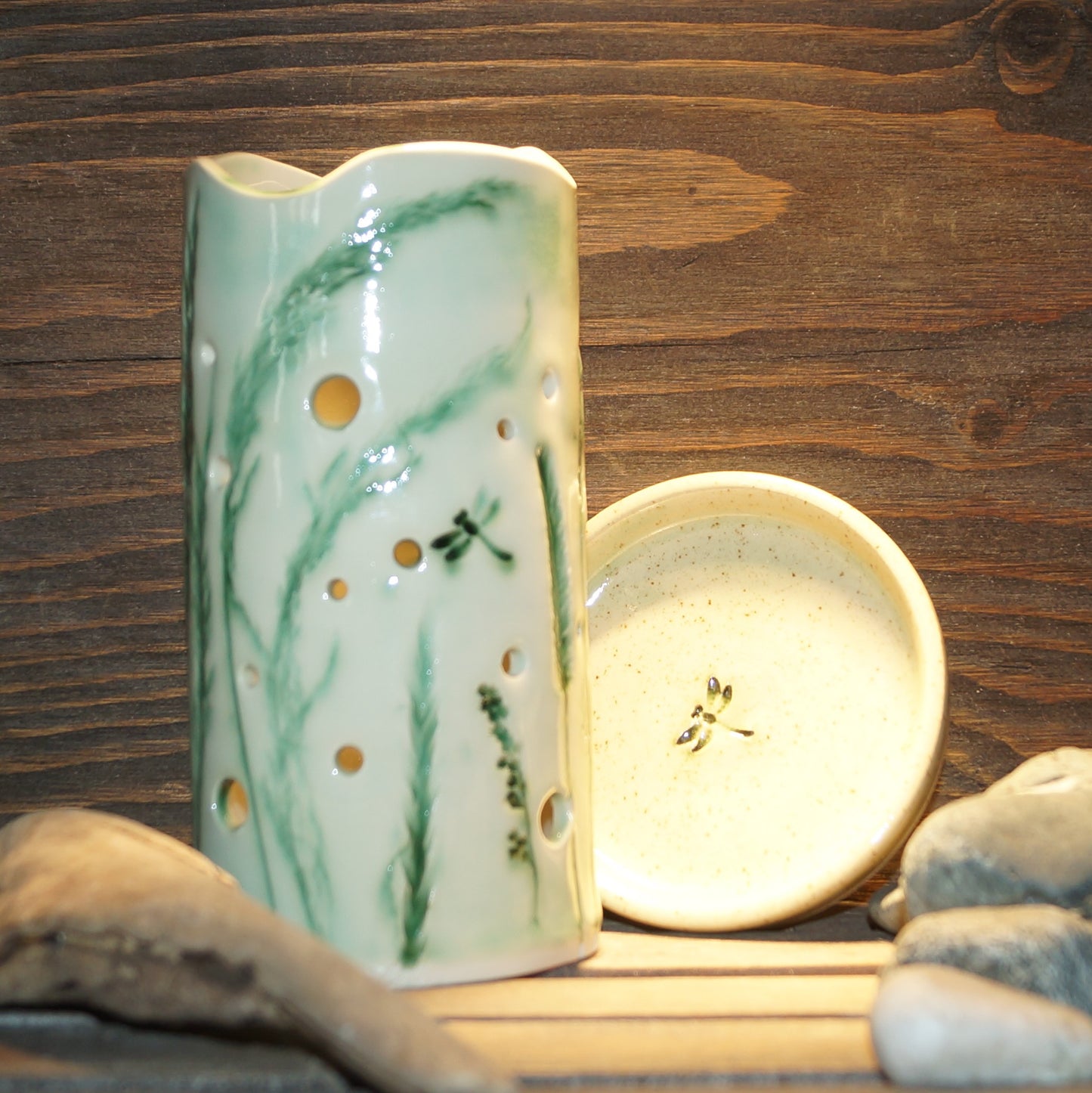 Botanical Luminary - Green Cabin Pottery