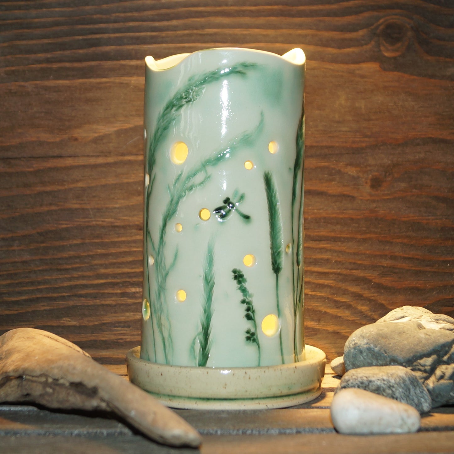 Botanical Luminary - Green Cabin Pottery