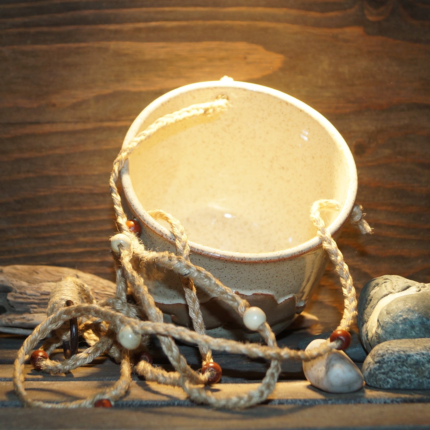 Lake Superior White hanging planter - Green Cabin Pottery