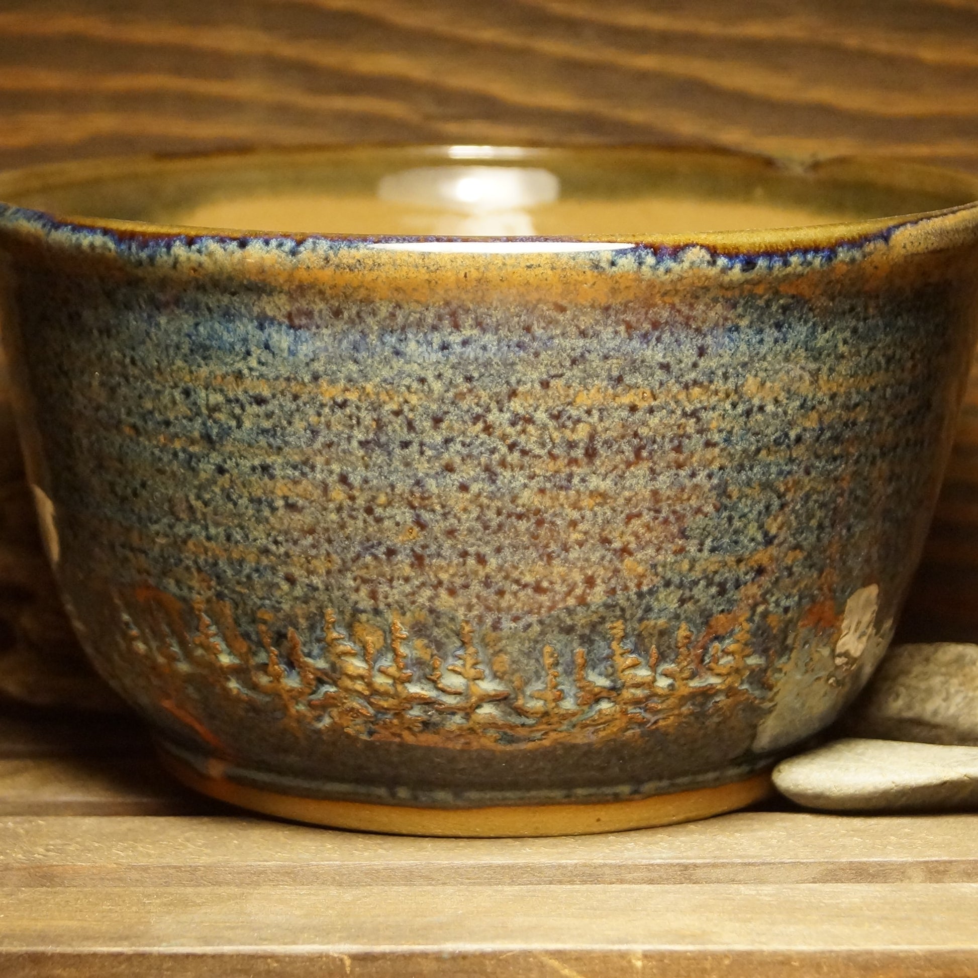 Tree rimmed bowl - Green Cabin Pottery