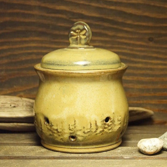 Slate Garlic Jar - Green Cabin Pottery