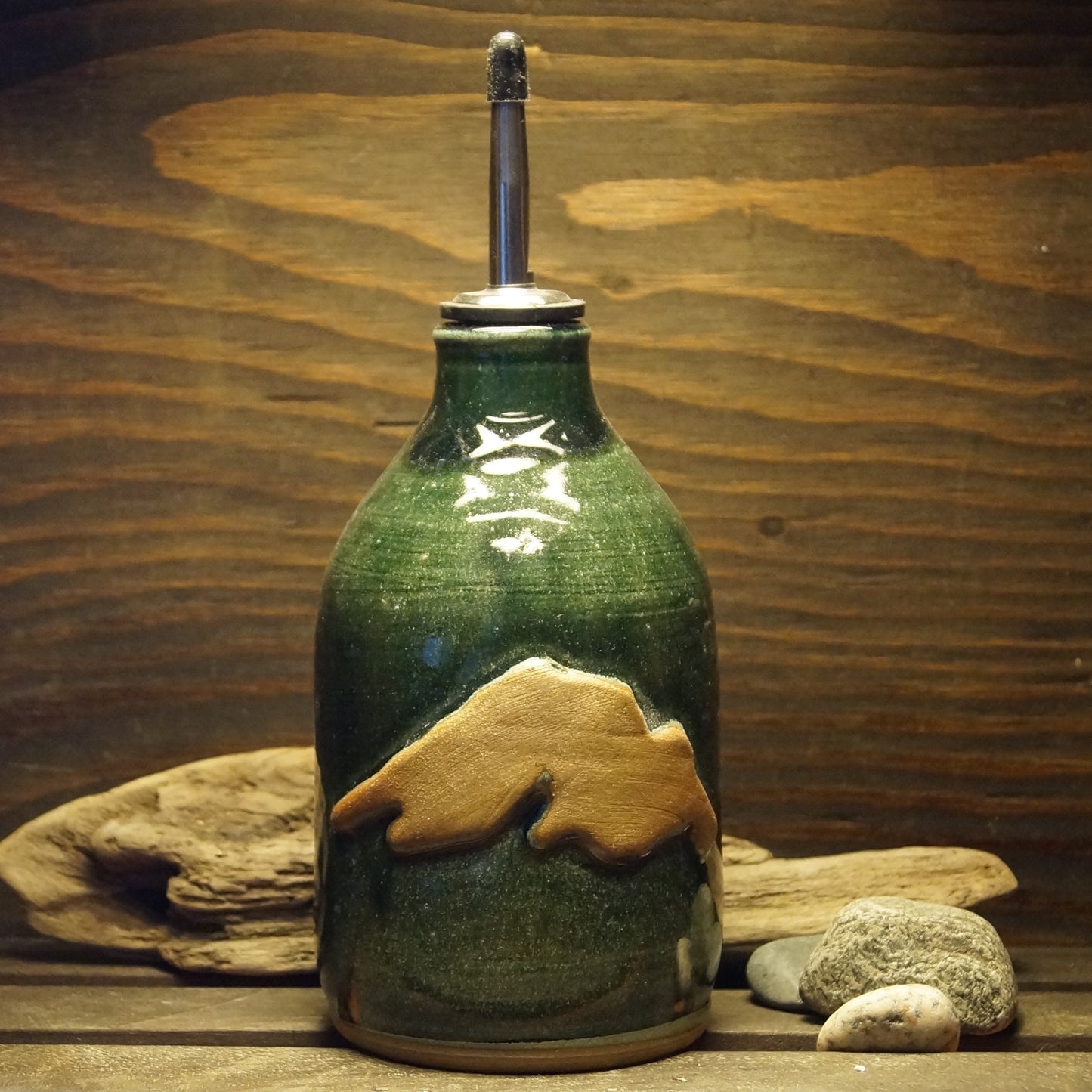 Oil Bottle - Green Cabin Pottery
