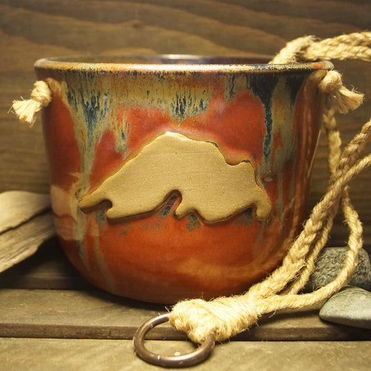Lake Superior Red Hanging Planter - Green Cabin Pottery