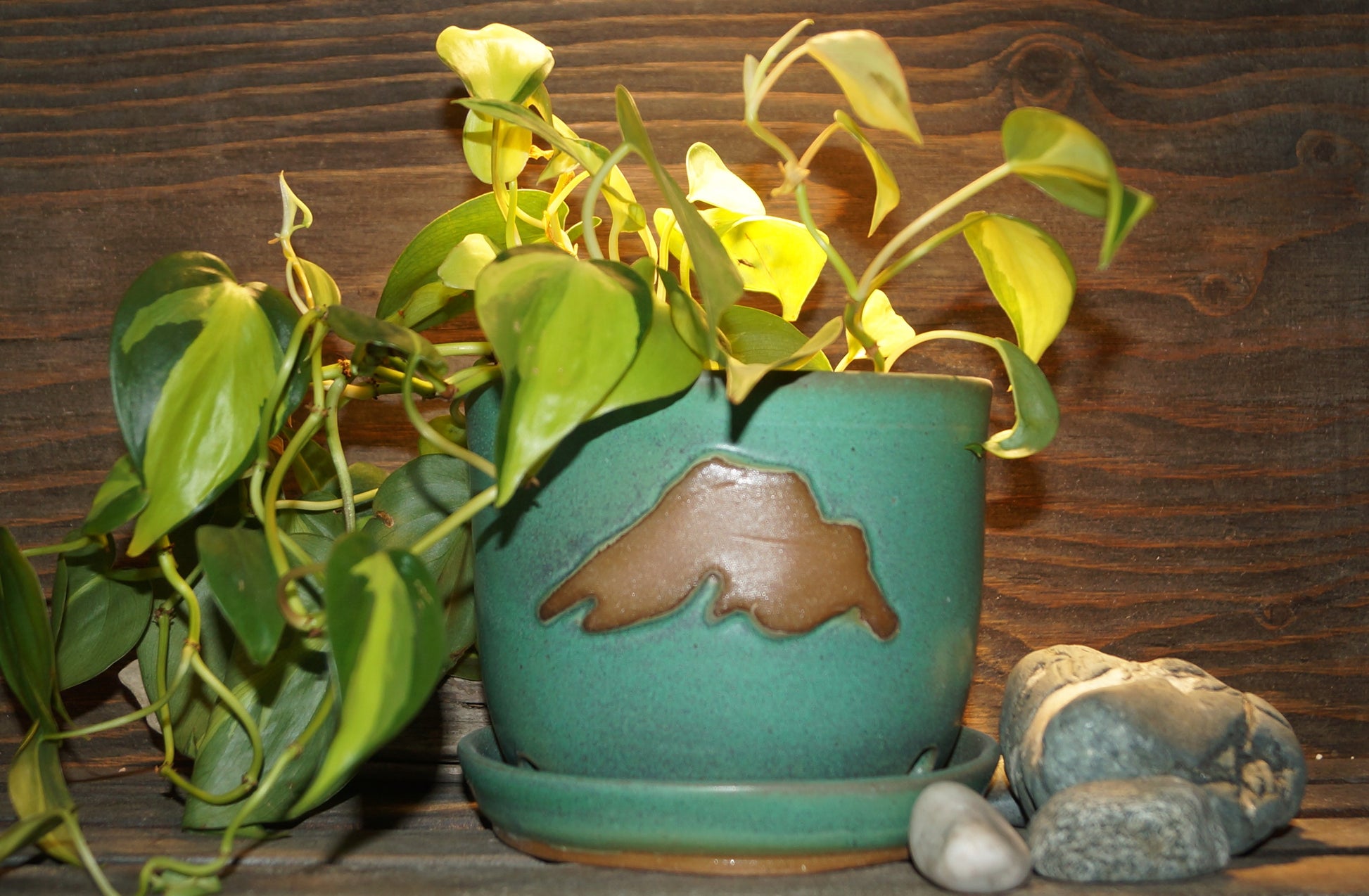 Green Lake Superior Plant Pot - Green Cabin Pottery