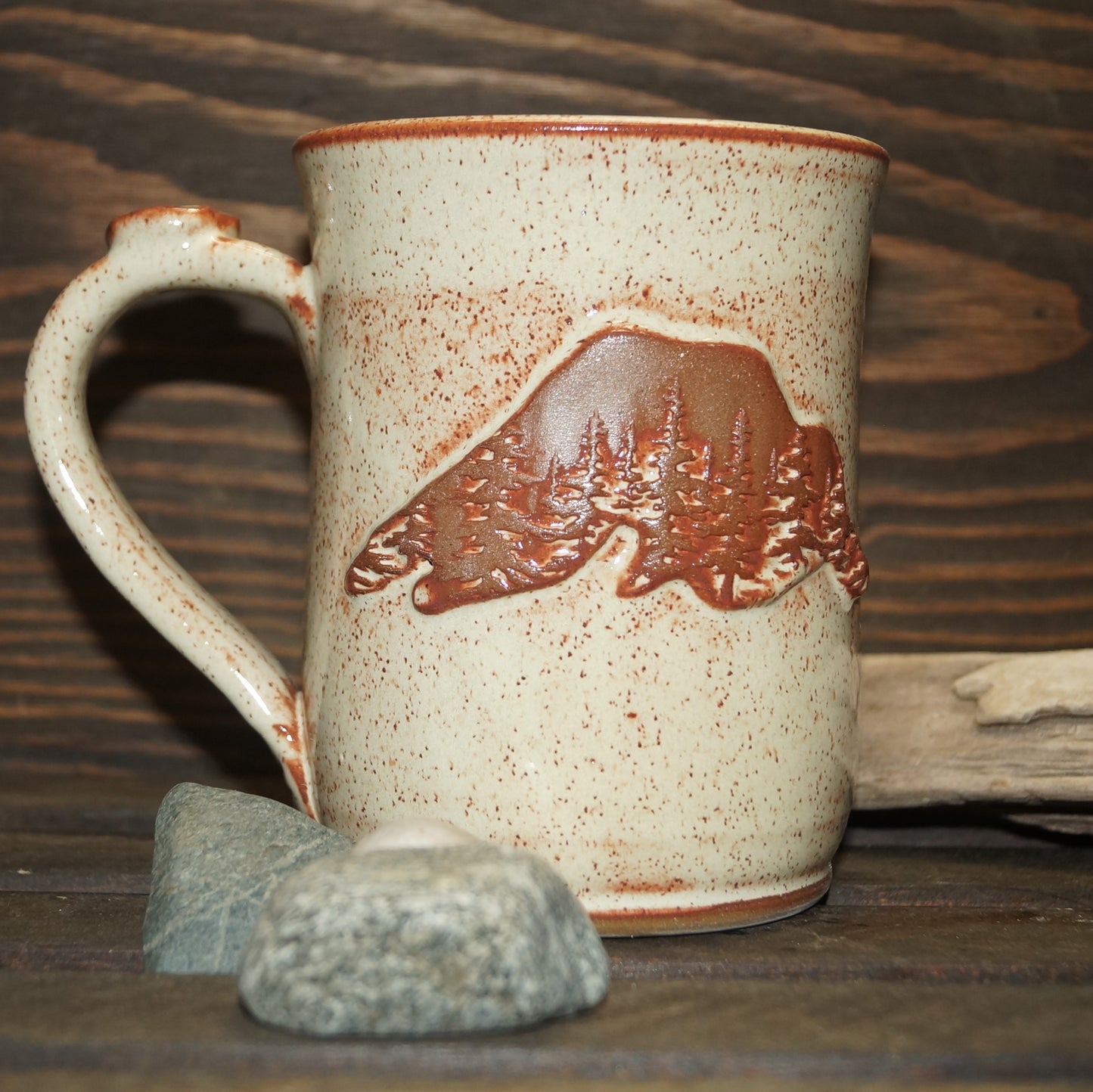 12 oz Lake Superior Mug - Green Cabin Pottery