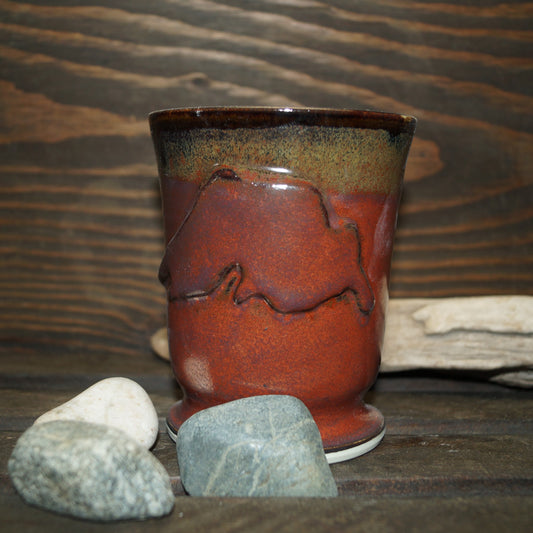 White Stoneware Lake Superior Goblets - Green Cabin Pottery