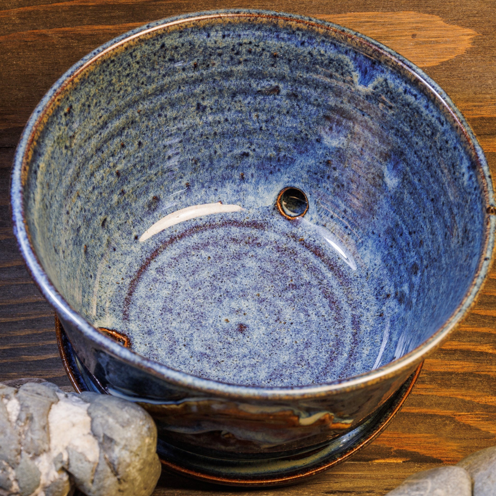 Lake Superior Plant Pot - Green Cabin Pottery