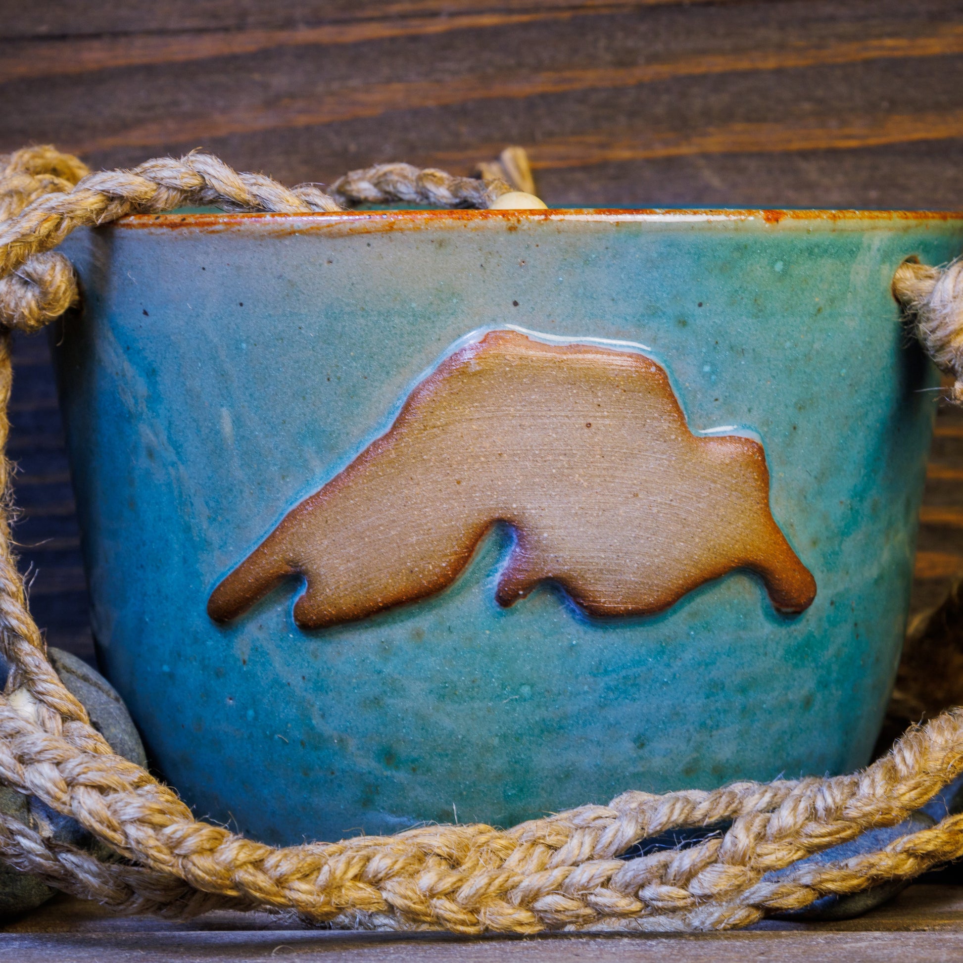 Lake Superior Hanging Planter - Green Cabin Pottery